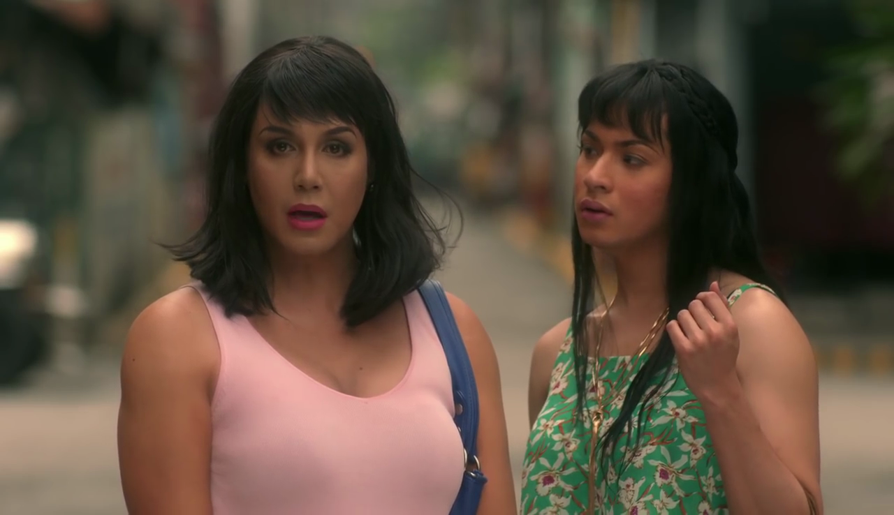 Paolo Ballesteros and Christian Bables are Trisha and Barbs, transgender women who compete in gay beauty pageants, in Jun Robles Lana's "Die Beautiful." Screengrab from YouTube.